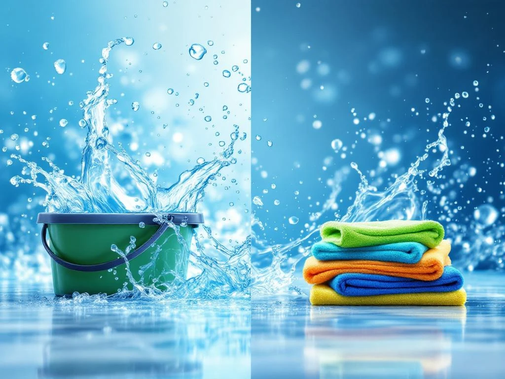 Waterbesparend schoonmaken: vergelijking tussen traditioneel dweilen met veel water en milieuvriendelijke methoden